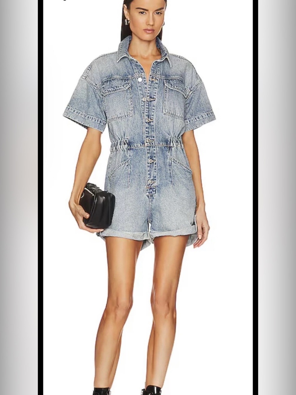 WE THE FREE BY FREE PEOPLE Marci Cotton Denim Romper Women's Size Medium